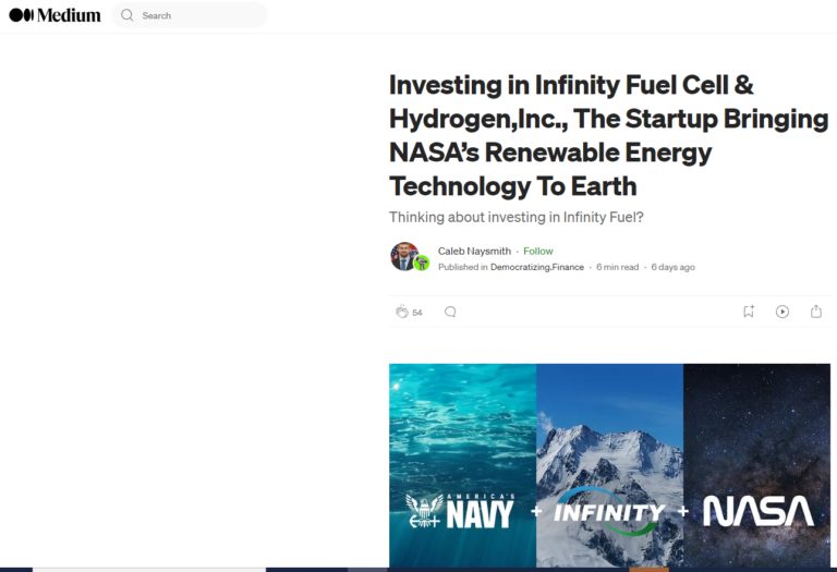 Medium Investing in Infinity Fuel Cell & Hydrogen Infinity Fuel
